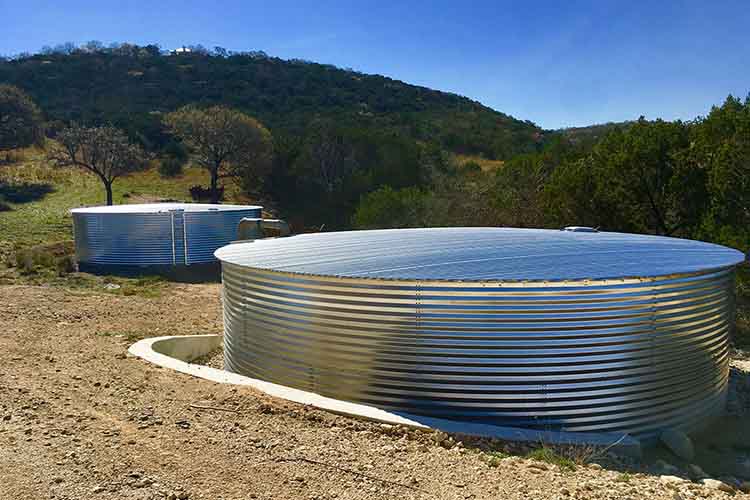 10000 litre steel water tanks